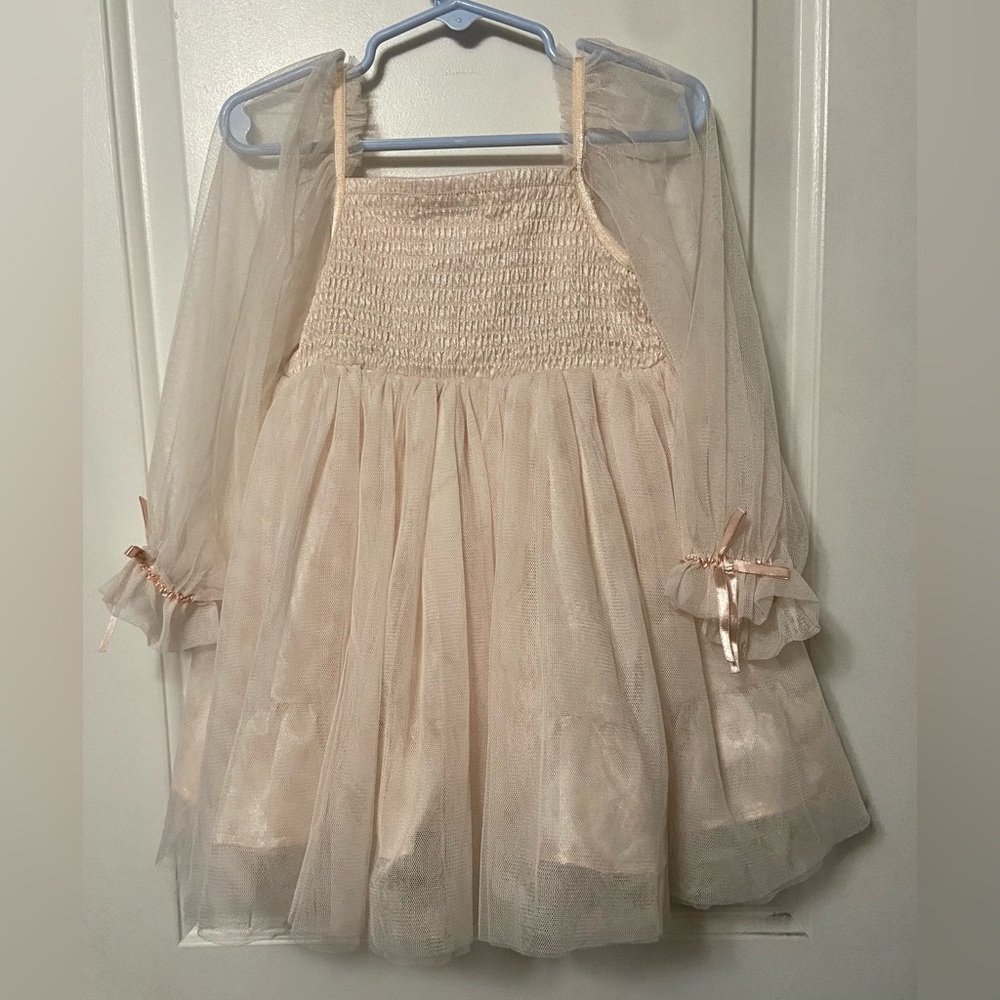 Habitual Cream Textured girls Dress